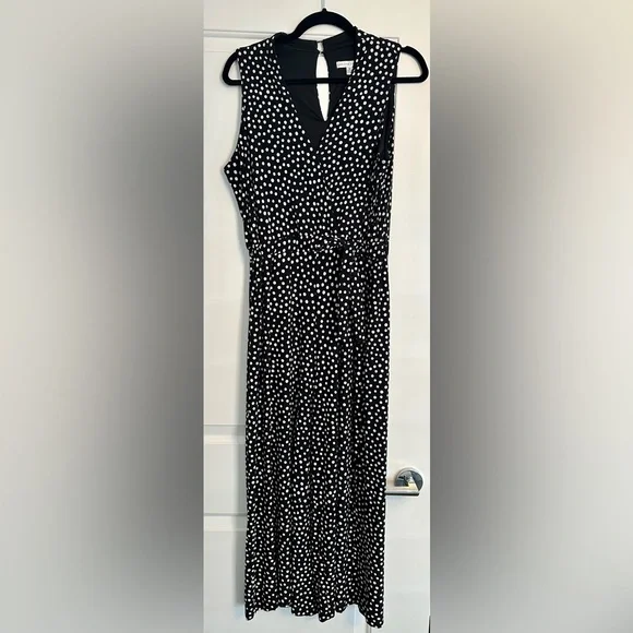 Sandra Darren Pants Jumpsuits Sandra Darren Black Polka Dot